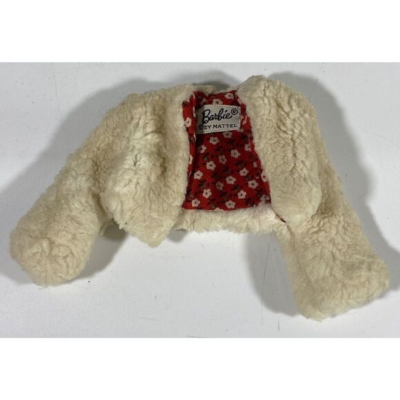 Vintage Barbie 1960s Tagged Mod Retro Fleece Bolero Jacket Coat - Picture 1 of 3